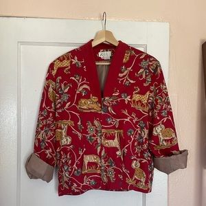 Vintage Quirky Patterned Bomber Jacket